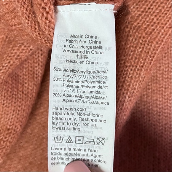 Madewell Womens Chelsea Pocket Pullover Sweater Boxy Small Alpaca Blend Salmon - Picture 8 of 11